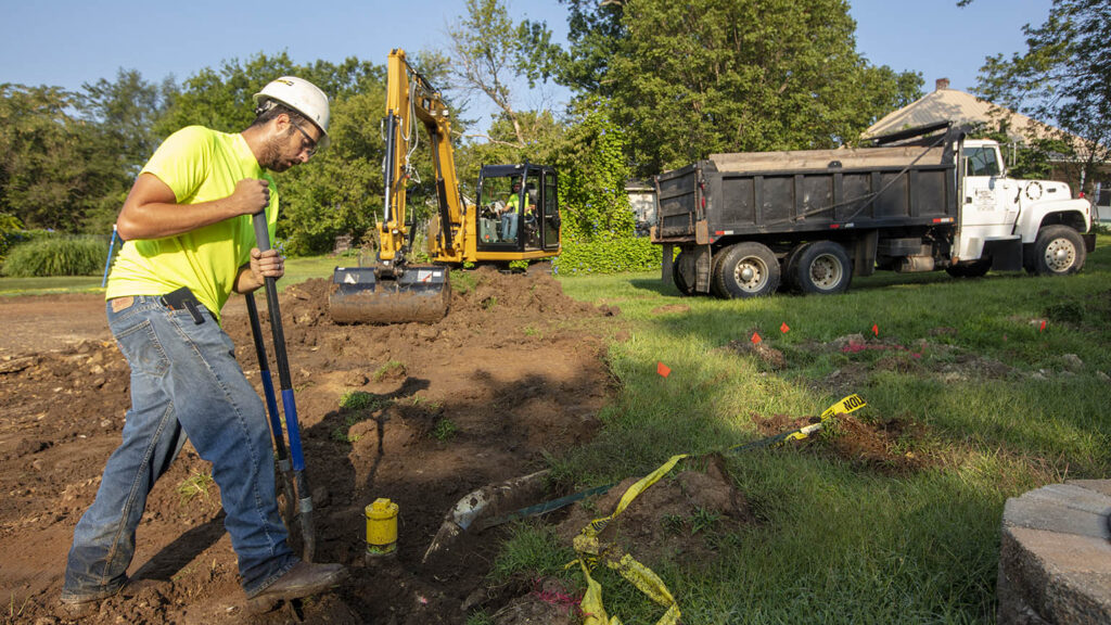 Crews replace soil as part of remediation efforts in St. Francois County. Doe Run continues to make progress on historic mine site remediation projects.